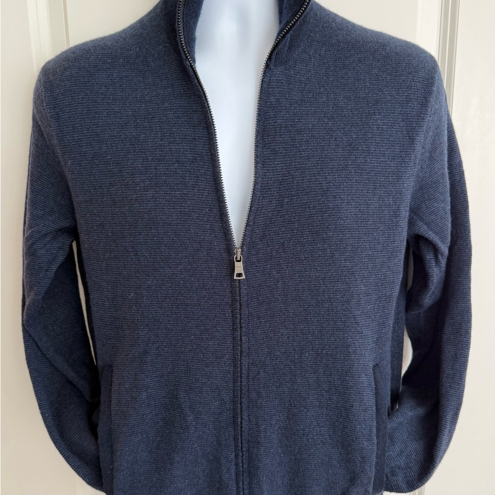 Polo Ralph Lauren Men's Dark Blue Zip-Up Sweater, Wool, Large, Excellent Cond